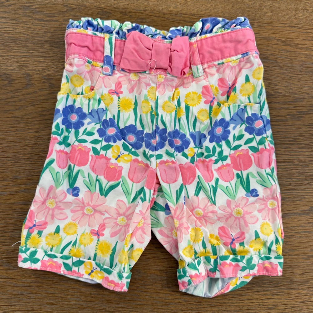Gymboree Pink Floral Infant Capri Cropped Pants.